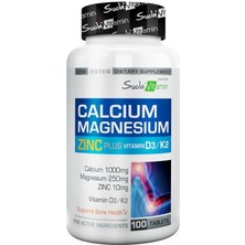 Suda Vitamin Kalsiyum Magnezyum Çinko Zinc Plus 100 Tablet - Dezenfektan Hediyeli (%72 Alkol)
