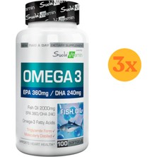 Suda Vitamin Omega 3 100 Yumuşak Jel Kapsül - 3 Adet (300 Kapsül) - Dezenfektan Hediyeli (%72 Alkol)
