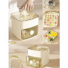 Bulut Çekmeceli Buz Kalıbı Saklama Kutusu- Tek Tuşla Buz Çıkarma, Pratik Kullanım