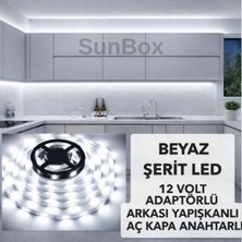 SUNBOX Mutfak Dolabı Tezgah Üstü Tam Set Adaptörlü Butonlu 5 Metre Beyaz ışık