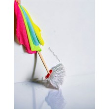 Normadia Temizlik Seti: Paspas Ucu 15 Cm, 4'lü Bez ve Gürgen Saplı Paket