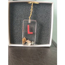 Miina Aksesuar Epoksi  Isminize Özel Harf Anahtarlık