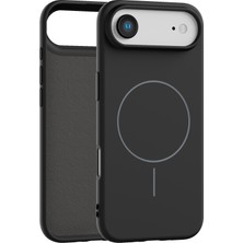 Fenza iPhone Air Uyumlu İçi Kadife Magsafe Wireless Şarz Özellikli Siyah Renkli Telefon Kılıfı