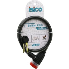 Veralya Anahtarlı Çevirmeli Kilit Kapaklı Plastik Kafa Bisiklet Kilit Çelik Tel Siyah Şeffaf Kılıf 12MMX80CM