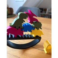 Belle Vie Renkli Dinozor Denge Oyunu – Montessori Ahşap Görünümlü Eğitici Oyuncak