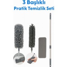 Normadia Uzun Saplı Mikrofiber Temizlik Seti, Yüksek ve Dar Alanlar Için Uygun