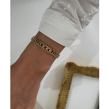 Marsel Özel Seri 14K Mini Dorika Şerit Xp Gold Bileklik