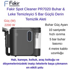 Fakir Spot Cleaner PR7020 Buhar & Leke Temizleyici 5 Bar Güçlü Derin Temizlik Aleti +Xiaomi Baskül Hediye