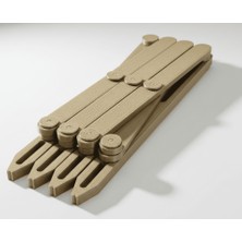 Pazarora Akordiyon Tipi Ayarlanabilir Dikiş ve Düğme Ölçer (Dörtlü), Dikiş Düğme Kuş Gözü, Kahverengi