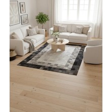 Gray Patchwork Cowhide Area Rug, Modern Leather Area Rug, Custom Size Available