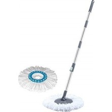 Normadia Döner Başlıklı Temizlik Seti, Sap ve Mikrofiber Püsküllü Yedek Mop