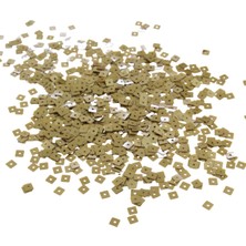 Askeri Yeşil 5x5 mm Kare Ortadan Delikli Pul Payet 30 gr (Tülbent, Oya, Havlu Malzemesi)