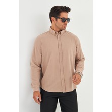 Regular Fit Flam Keten Gömlek