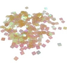 Sarımsı Şeffaf Janjan 7x7 mm Kare Delikli Pul Payet 30 gr (Tülbent, Oya, Havlu Malzemesi)