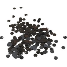 Siyah 8 mm Yandan Delikli Plastik Pul Payet 30 gr (Tülbent, Oya, Havlu Malzemesi)