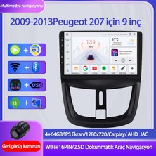 Otolas Peugeot 207 4gb Ram 64GB Depolama 9 Inç Wifi Gps Kablosuz Carplay Kamera Multimedya Navigasyon - 2009-2013