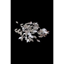 Gümüş 10X20 mm Baklava Desen Plastik Pul Payet 30 gr (Tülbent, Oya, Havlu Malzemesi)