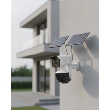 Twin Store Çoklu Lensli 9mp Solar Ip Kamera Uzaktan Izleme ve Alarm Bildirimli