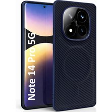 CepStok Xiaomi Redmi Note 14 Pro 5g Kılıf Magsafe Karbonfiber Desenli Silikon Kapak