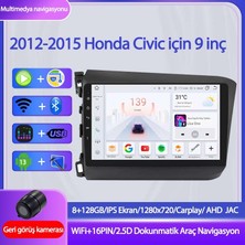 Otolas 2012-2015 Honda Civic Multimedya Ekran|9 Inç 8GB+128GB Multimedya Navigasyon Wifi Carplay+Kamera