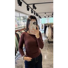 Tuğçe Fashion Bisiklet Yaka Kaşmir Bordo Body