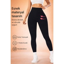 Yüksek Bel Toparlayıcı Siyah Kadın Tayt | Esnek, Rahat, Günlük & Spor Kullanım