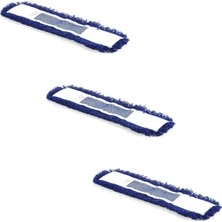 Normadia 3 Adet Mavi 60 cm Nemli Orlon Pamuklu Otel Temizlik Mopları