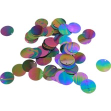 Siyah Janjan 20 mm Yandan Delikli Plastik Pul Payet 30 gr (Tülbent, Oya, Havlu Malzemesi)