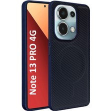 CepStok Redmi Note 13 Pro 4g Kılıf Magsafe Karbonfiber Desenli Silikon Kapak