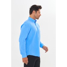 Regular Fit Flam Keten Gömlek