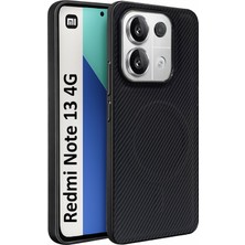 CepStok Xiaomi Redmi Note 13 4g Kılıf Magsafe Karbonfiber Desenli Silikon Kapak