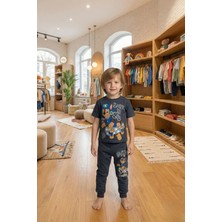 Zekalya Erkek Çocuk Paw Patrol Baskılı Süprem Penye Üst ve 2 Iplik Alt Takım Antrasit