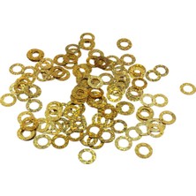 Gold 14 mm Janjanlı (Lazerli) Plastik Pul Payet 30 gr (Tülbent, Oya, Abiye, Havlu Malzemesi)