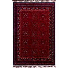 Deffino Home Otantik Kadife Bambu Ince Premium Sık Dokuma Ipeksi Yumuşak Kaymaz Etnik Afgan Salon Koridor Halısı