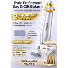 DeepSurge Değiştirilebilir Başlık Ayarlanabilir Titanyum İğne Ölçülü Dermastamp Derma Stamp Dermaroller Roller