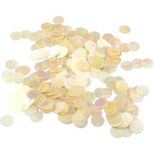 Kremsi Janjan 10 mm Yandan Delikli Plastik Pul Payet 30 gr (Tülbent, Oya, Havlu Malzemesi)