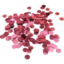 Metalize Pembe 10 mm Yandan Delikli Plastik Pul Payet 30 gr (Tülbent, Oya, Havlu Malzemesi)