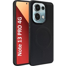 CepStok Redmi Note 13 Pro 4g Kılıf Magsafe Karbonfiber Desenli Silikon Kapak