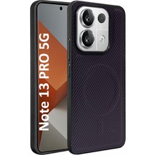 CepStok Redmi Note 13 Pro 5g Kılıf Magsafe Karbonfiber Desenli Silikon Kapak