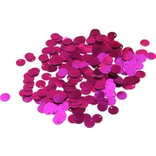 Metalize Fuşya 10 mm Yandan Delikli Plastik Pul Payet 25 gr (Tülbent, Oya, Havlu Malzemesi)