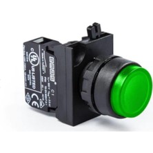 Emas Emas CP100HY 1na Yeşil Çıkık Kafalı Yaylı Kumanda Butonu