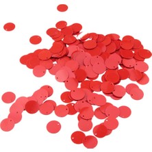 Kırmızı 12 mm Yandan Delikli Plastik Pul Payet 30 gr (Tülbent, Oya, Havlu Malzemesi)