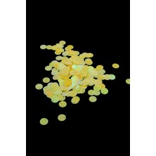 Kavun Sarısı 10 mm Yandan Delikli Plastik Pul Payet 30 gr (Tülbent, Oya, Havlu Malzemesi)