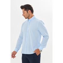 Regular Fit Flam Keten Gömlek
