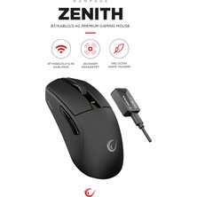 Rampage Zenıth 1k Bt+Wired+2.4g Kablosuz PAW3395 Nordıc 52833 Mcu Kablolu / Bluetooth / 2.4ghz Gaming Oyuncu Mouse Siyah