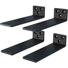 HomeArt Nepa Panesca 20 cm Metal Raf Ayağı 4 Adet Modern Tasarımlı 4 mm Sac Malzeme ile Siyah Renk