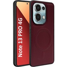 CepStok Redmi Note 13 Pro 4g Kılıf Magsafe Karbonfiber Desenli Silikon Kapak
