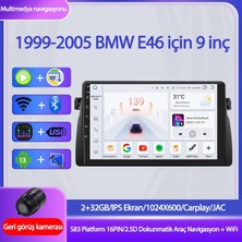 Otolas 1999-2005 Bmw E46 Için 2+32GB, 9 Inç Gps & Carplay Destekli, Kameralı Multimedya Navigasyon Sistemi