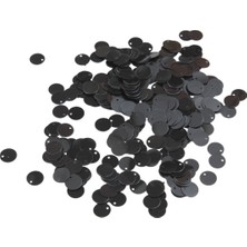 Siyah 10 mm Yandan Delikli Plastik Pul Payet 30 gr (Tülbent, Oya, Havlu Malzemesi)