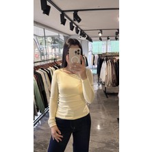 Tuğçe Fashion Bisiklet Yaka Kaşmir Sarı Body